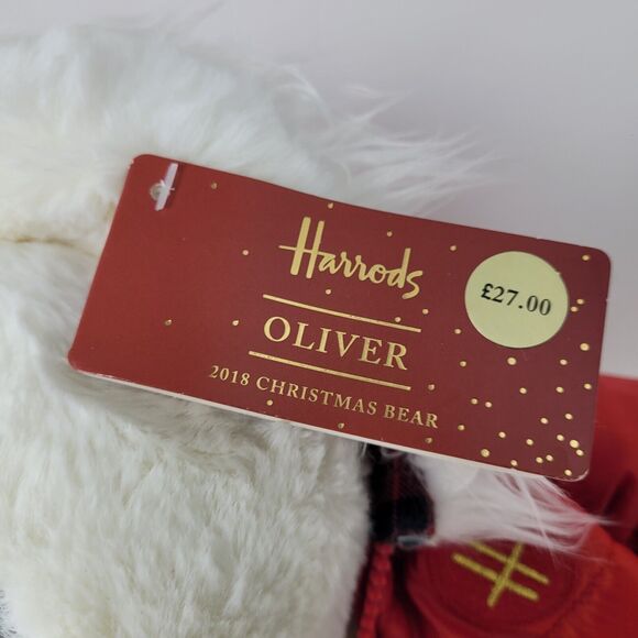 NEW Harrods Christmas 2018 LARGE 18" NOT 13" Foot Dated Teddy Bear Oliver w Tags - Picture 6 of 7